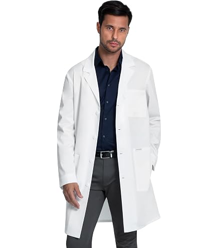 Amazon.com: Dickies Mens Coat White Lab Coat with 4 Pockets